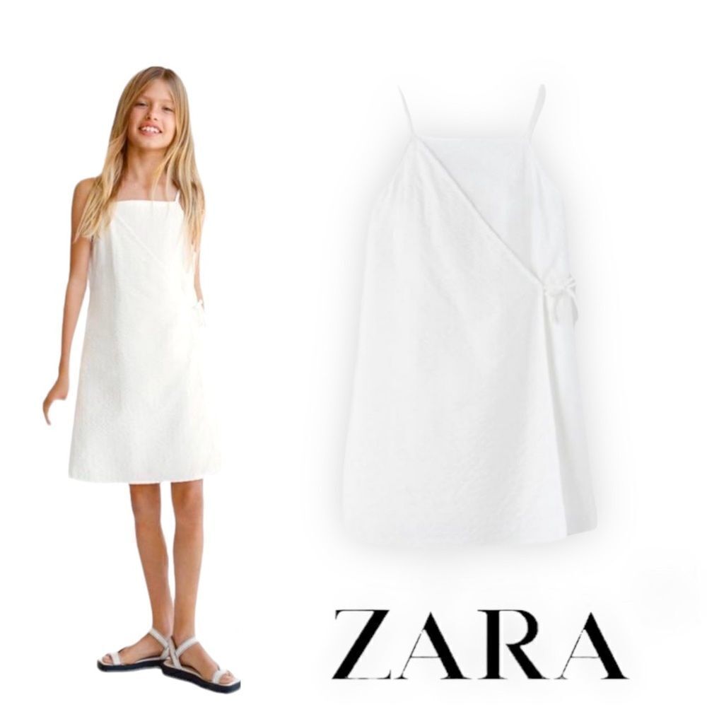 ZARA Kids | White | TEXTURED WRAP DRESS